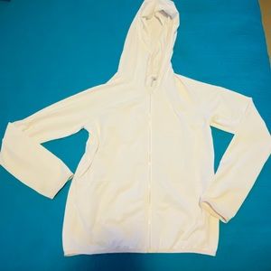 Athleta Girl white zip up jacket size Large